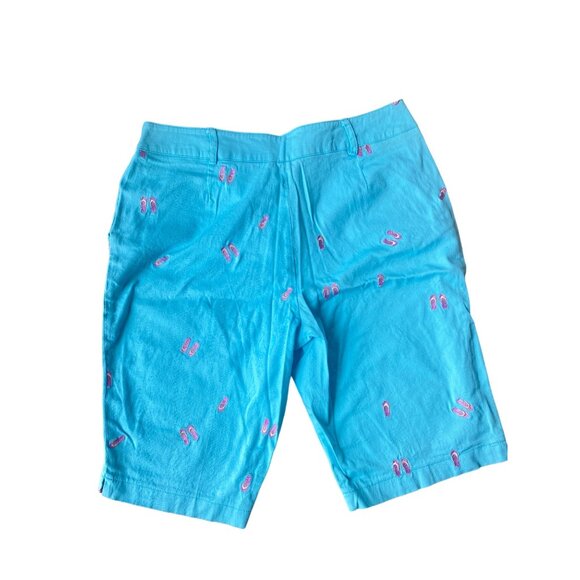 Kim Rodgers Turquoise Bermuda Beach Shorts Women’s 16P Smooth Stretch Cotton - Picture 4 of 7